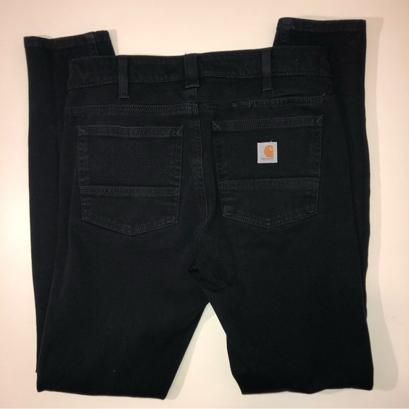 Carhartt Women’s Jean Black Size 4 Tall Slim fit - Picture 3 of 8